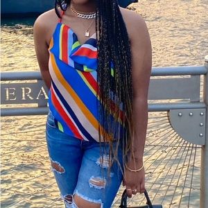 Multicolored Racer Back Blouse